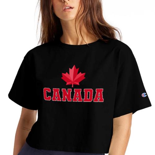 Canada with a maple leaf - Champion Women’s Cropped T-Shirt