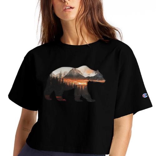 Canada Bear: fiery tones - Champion Women’s Cropped T-Shirt