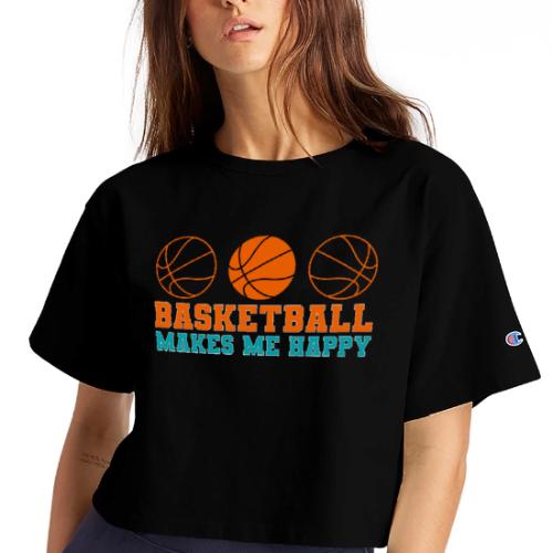 Basketball makes me happy - Champion Women’s Cropped T-Shirt