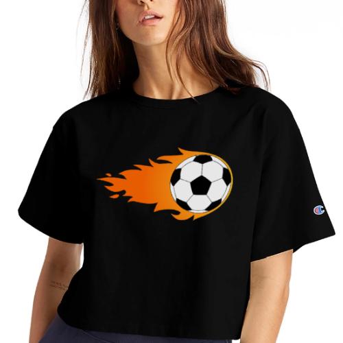 Soccer Ball - Champion Women’s Cropped T-Shirt