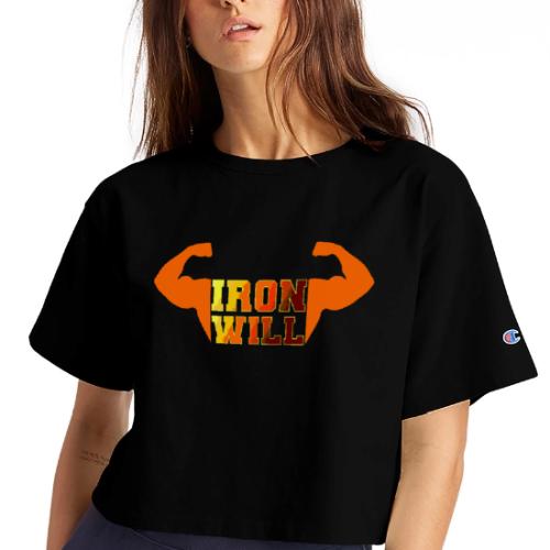 Bodybuilding: Iron Will Power - Champion Women’s Cropped T-Shirt