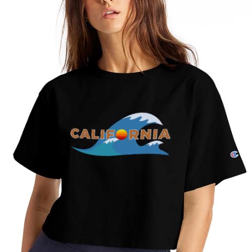 Blue Wave California - Champion Women’s Cropped T-Shirt