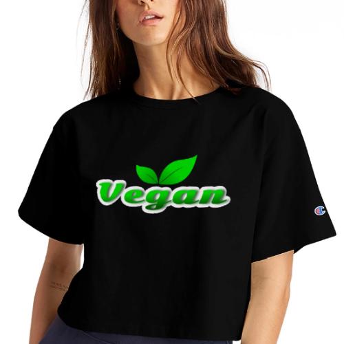 Pure Vegan Leaves - Champion Women’s Cropped T-Shirt
