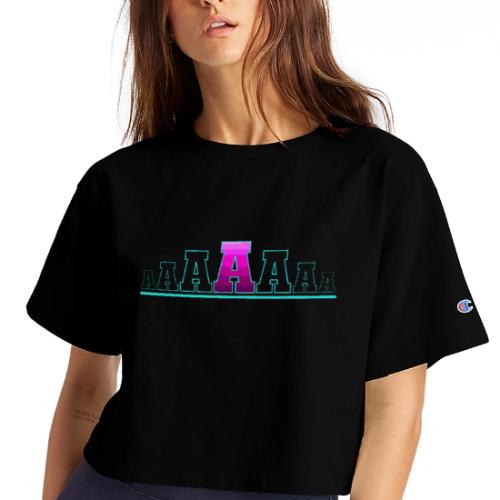 Letter A – Capital Varsity Alphabet Monogram - Champion Women’s Cropped T-Shirt