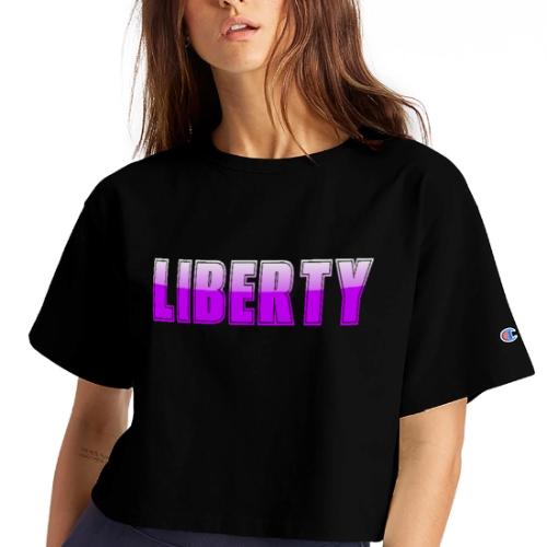 Liberty Typography Graphic Design - Champion Women’s Cropped T-Shirt