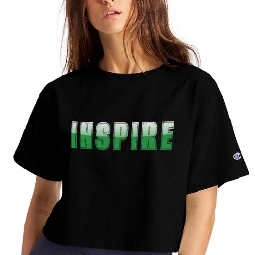Inspire Word Art Design - Champion Women’s Cropped T-Shirt