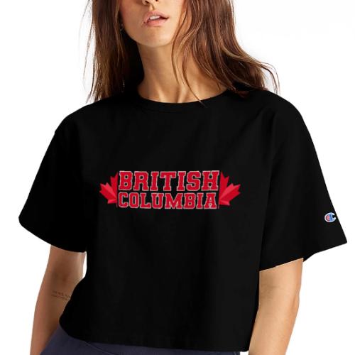 British Columbia with maple leaf - Champion Women’s Cropped T-Shirt