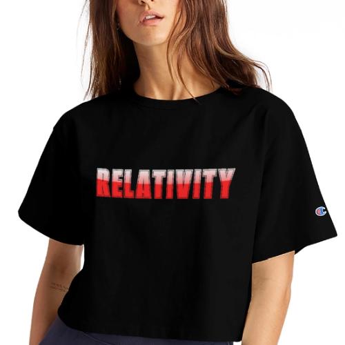 Relativity Science Typography Design - Champion Women’s Cropped T-Shirt