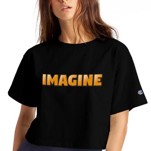 Imagine Word Art – Creative Gradient Design - Champion Women’s Cropped T-Shirt