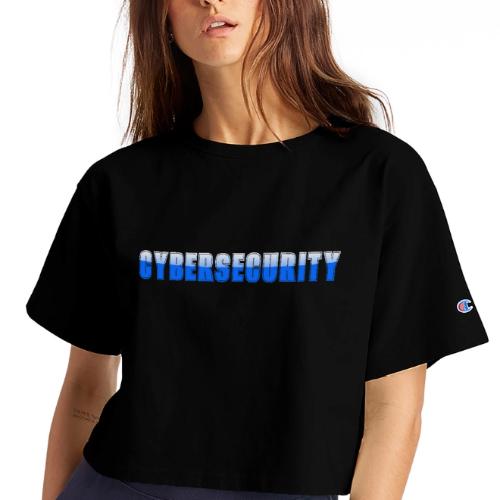 Cybersecurity Word Art Design - Champion Women’s Cropped T-Shirt