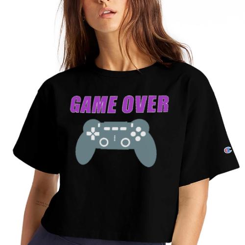 Game Over Gamer Controller Design - Champion Women’s Cropped T-Shirt