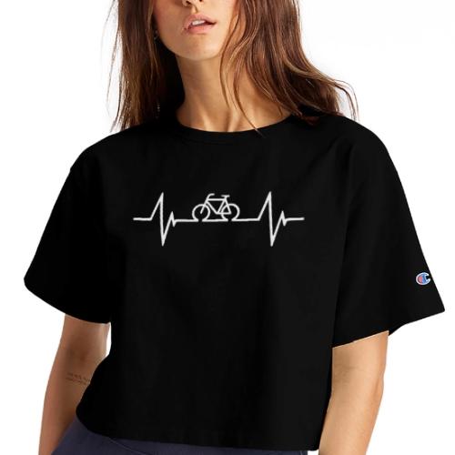Bicycle Hearbeat - Champion Women’s Cropped T-Shirt