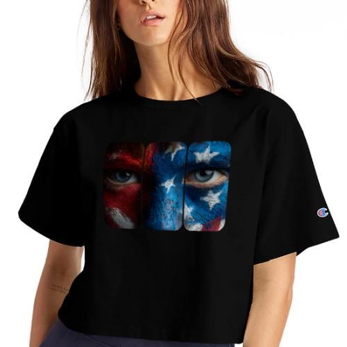 USA: Painted for the Flag - Champion Women’s Cropped T-Shirt