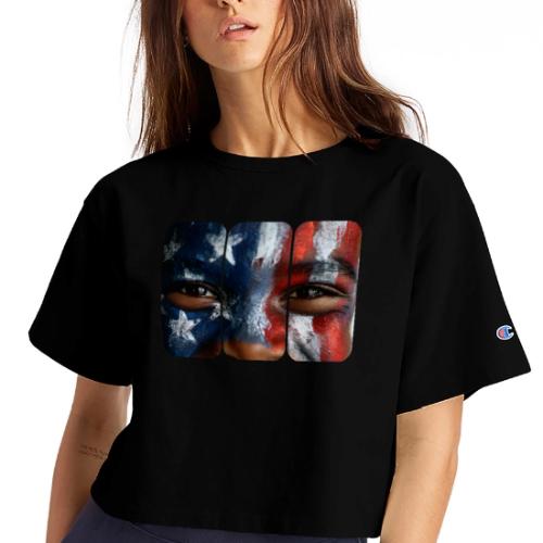 USA: Three Panels of Pride - Champion Women’s Cropped T-Shirt