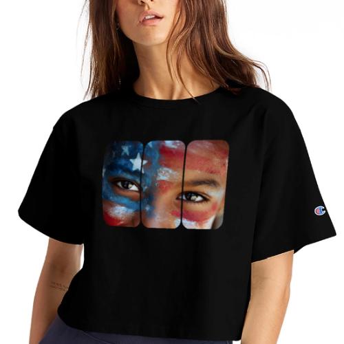 USA: Eyes of the Flag - Champion Women’s Cropped T-Shirt