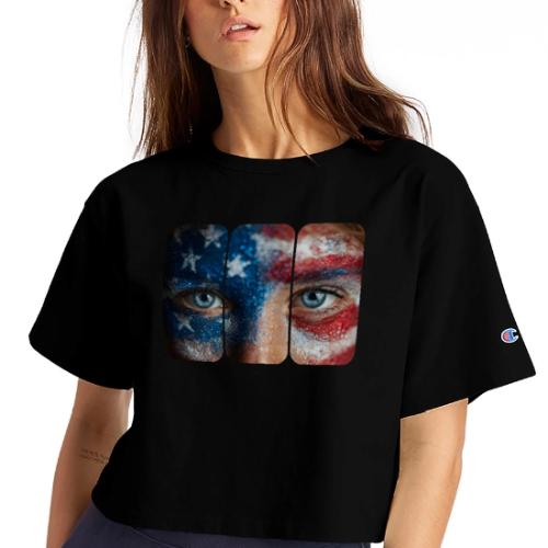 USA: Stars in Her Eyes - Champion Women’s Cropped T-Shirt