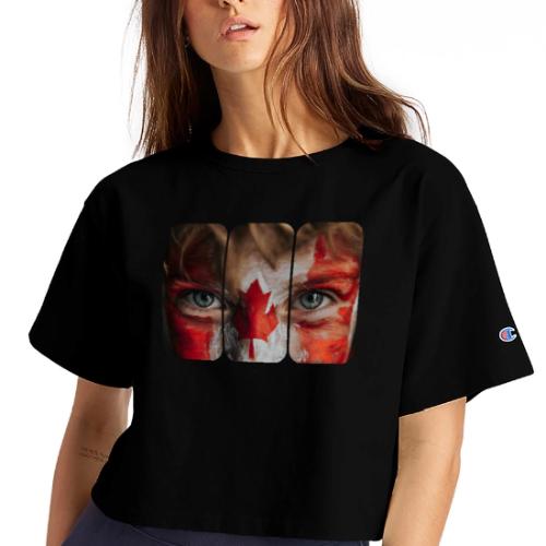 Canada: Maple Leaf Gaze - Champion Women’s Cropped T-Shirt