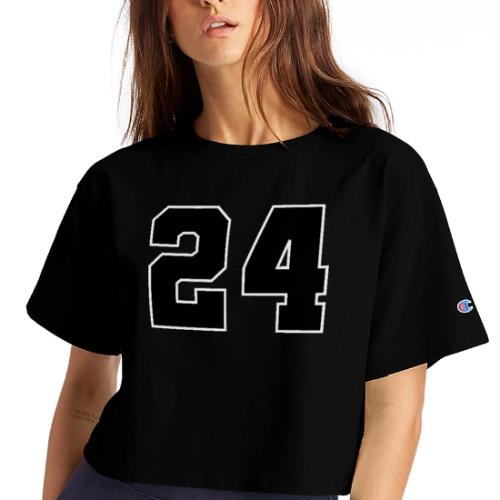 Varsity Number 24 College Font - Champion Women’s Cropped T-Shirt