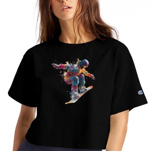 Snowboarding: Frozen Flight - Champion Women’s Cropped T-Shirt