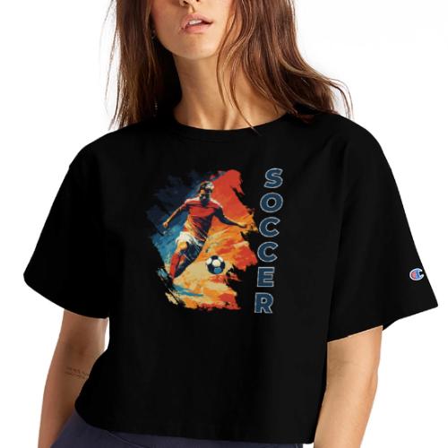 Soccer Action Pulse - Champion Women’s Cropped T-Shirt