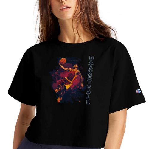 Basketball Charge - Champion Women’s Cropped T-Shirt