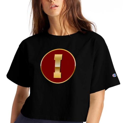 Letter I – Capital Varsity Alphabet Monogram - Champion Women’s Cropped T-Shirt