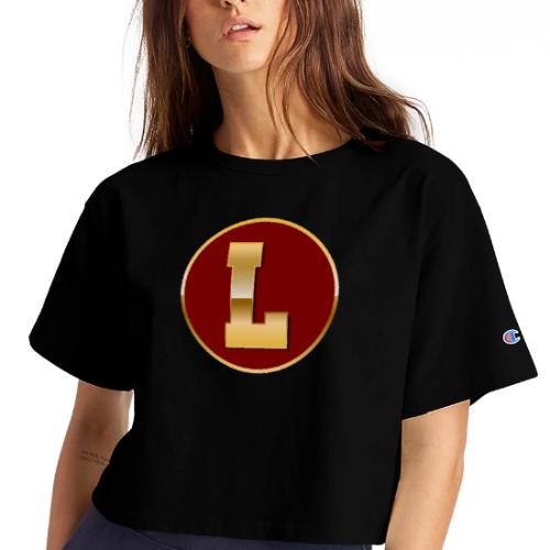 Letter L – Capital Varsity Alphabet Monogram - Champion Women’s Cropped T-Shirt