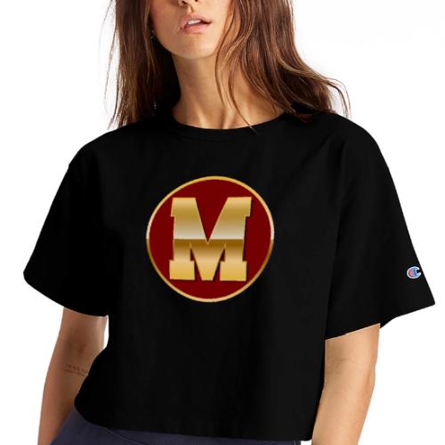Letter M – Capital Varsity Alphabet Monogram - Champion Women’s Cropped T-Shirt