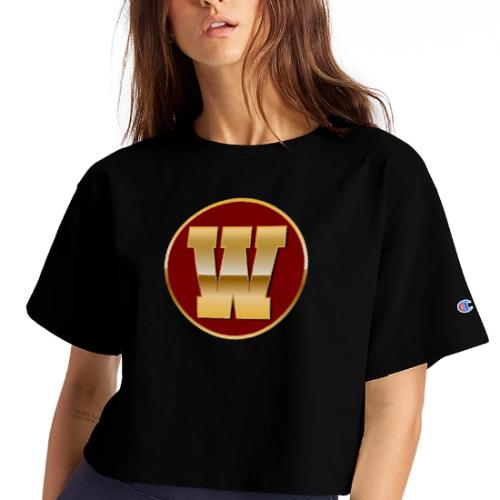Letter W – Capital Varsity Alphabet Monogram - Champion Women’s Cropped T-Shirt
