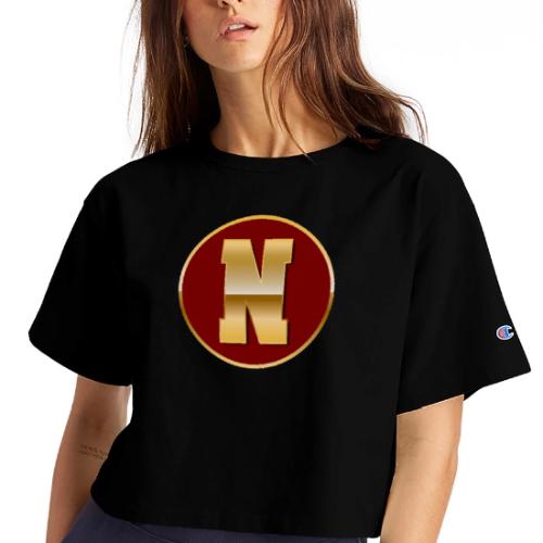 Letter N – Capital Varsity Alphabet Monogram - Champion Women’s Cropped T-Shirt