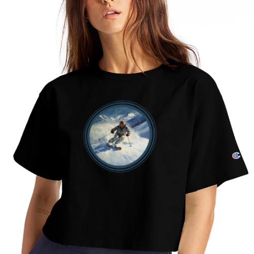 Skiing Power Moves - Champion Women’s Cropped T-Shirt