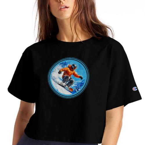 Snowboarding Motion - Champion Women’s Cropped T-Shirt