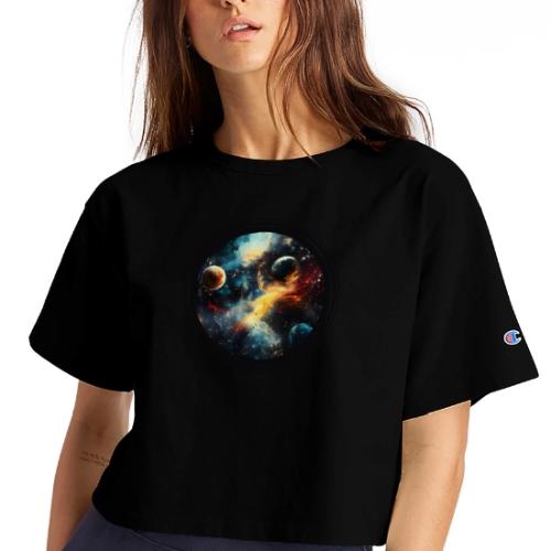 Painted Cosmos of Planets - Champion Women’s Cropped T-Shirt