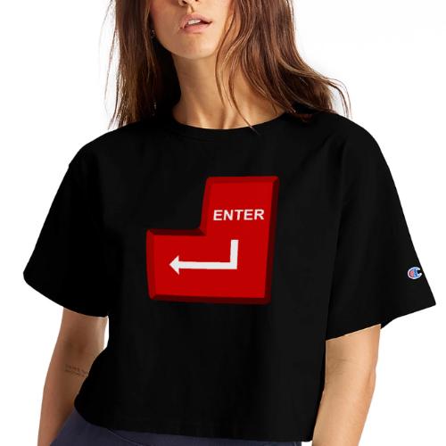 Just Press Enter - Champion Women’s Cropped T-Shirt