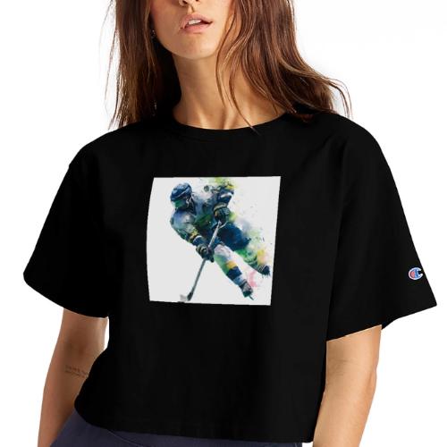 Hockey: Frozen Motion - Champion Women’s Cropped T-Shirt
