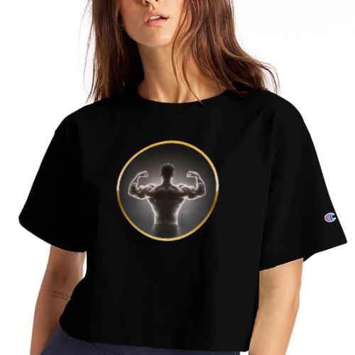 Bodybuilding: Neon Strength Frame - Champion Women’s Cropped T-Shirt