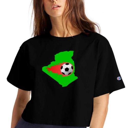 Algerian Football Fire - Champion Women’s Cropped T-Shirt