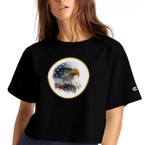 USA: Patriot Wing Emblem - Champion Women’s Cropped T-Shirt