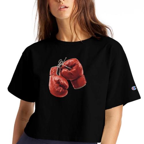Boxing: Hanging Gloves Icon - Champion Women’s Cropped T-Shirt