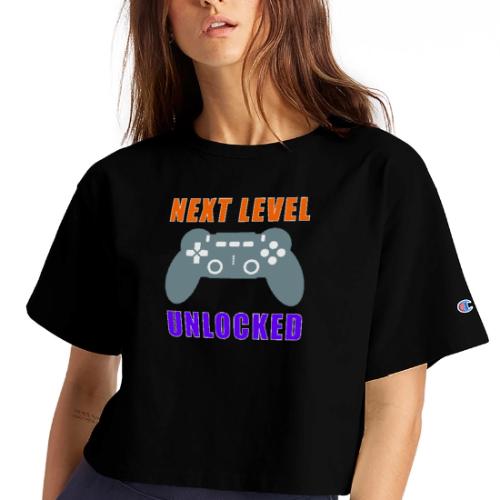 Next Level Unlocked Gamer Design - Champion Women’s Cropped T-Shirt