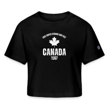TRUE NORTH STRONG AND FREE - Champion Women’s Cropped T-Shirt - black - Front - Willow (175cm)