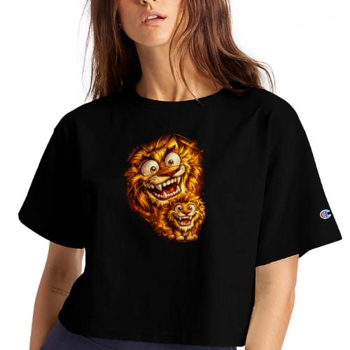 Crazy Double Lion Streetwear - Champion Women’s Cropped T-Shirt