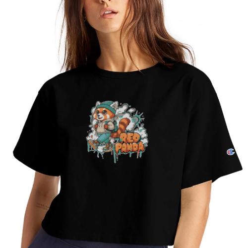 Red Panda Street Graffiti Vibes - Champion Women’s Cropped T-Shirt