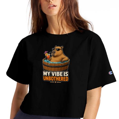 Unbothered Beaver in Wooden Tub - Champion Women’s Cropped T-Shirt