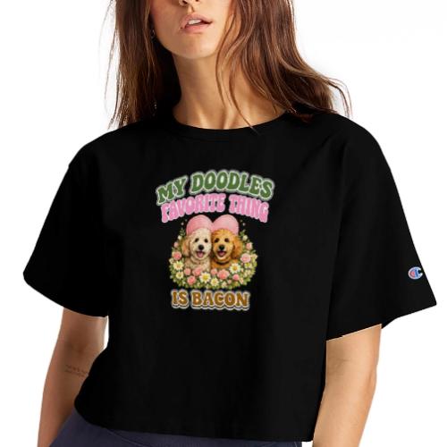 My Doodles Favorite Thing Is Bacon - Champion Women’s Cropped T-Shirt