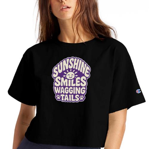 Sunshine Smiles Wagging Tails - Champion Women’s Cropped T-Shirt