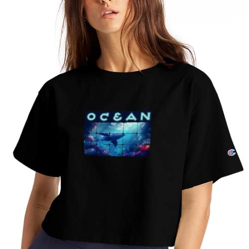 Ocean: Whale’s Path - Champion Women’s Cropped T-Shirt