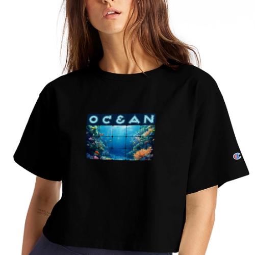 Ocean: Tropical Drift - Champion Women’s Cropped T-Shirt