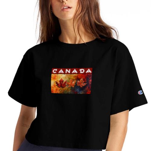 Painted Canada Leaves - Champion Women’s Cropped T-Shirt