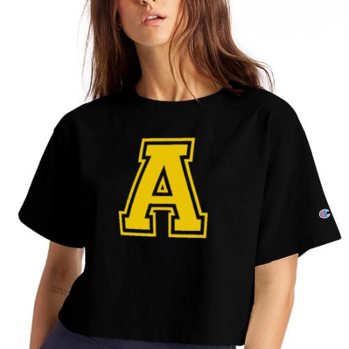 Letter A – Capital Athletic Alphabet Monogram - Champion Women’s Cropped T-Shirt